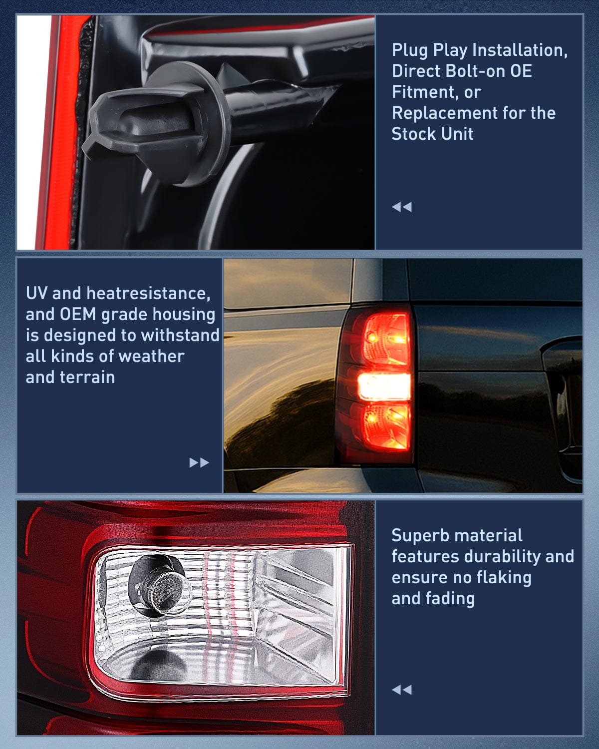 Taillight Assembly Taillight Assembly Compatible With 2007 2008 2009 2010 2011 2012 2013 2014 Chevy Chevrolet Tahoe Suburban Tail Lights Rear Lamps Replacement Driver Dark Red