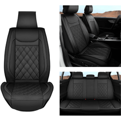 Hyundai Honda Accord Kia Civic Corolla Camry CRV RAV4 Fusion 5 Seat Covers (Full Set, Black)