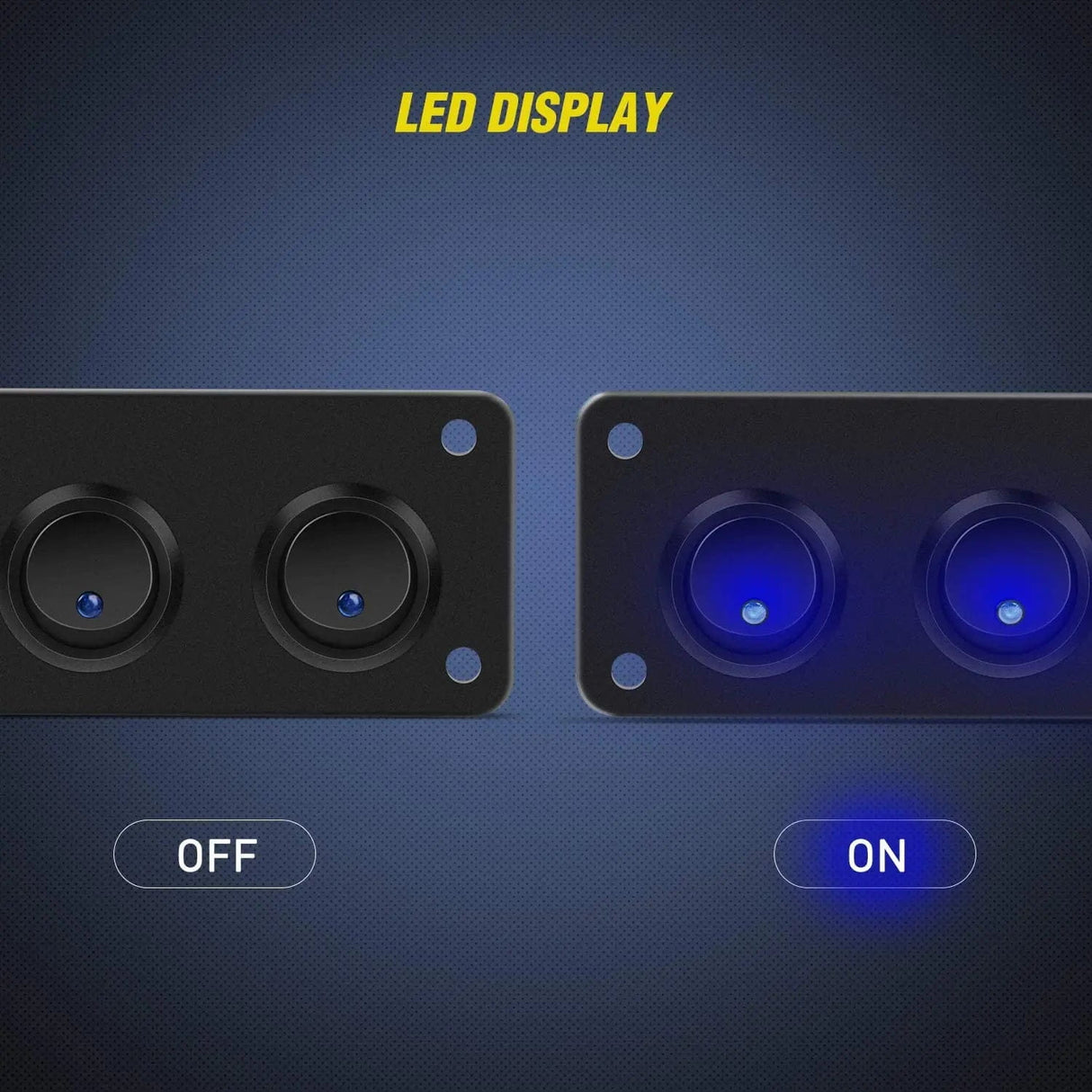 Rocker Switch 5Gang 3Pin Blue Rocker Switch Panel