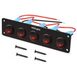 switch panel 5Gang 3Pin Red Rocker Switch Panel