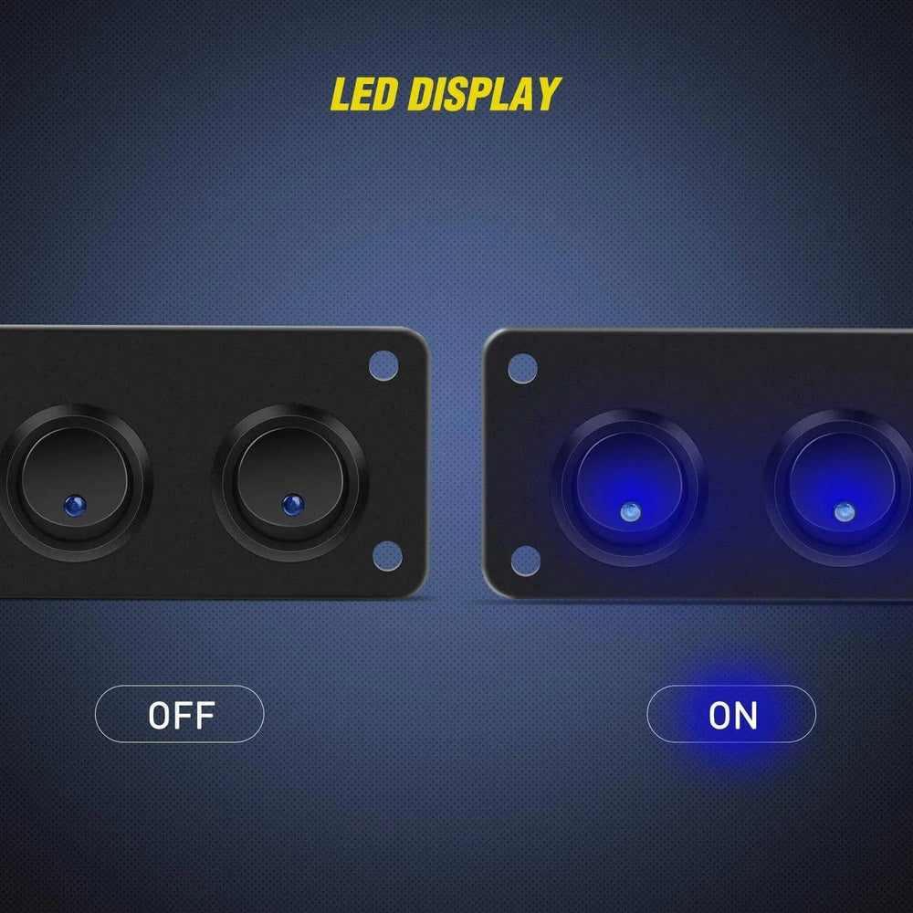 switch panel 5Gang 3Pin Rocker Switch Panel Blue