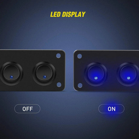 switch panel 5Gang 3Pin Rocker Switch Panel Blue