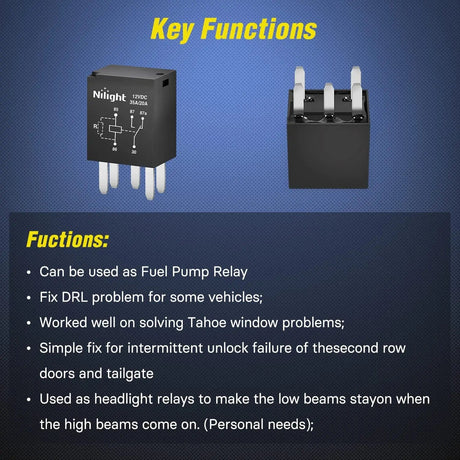 Accessories 5Pack 5Pin SPST Electrical Relays