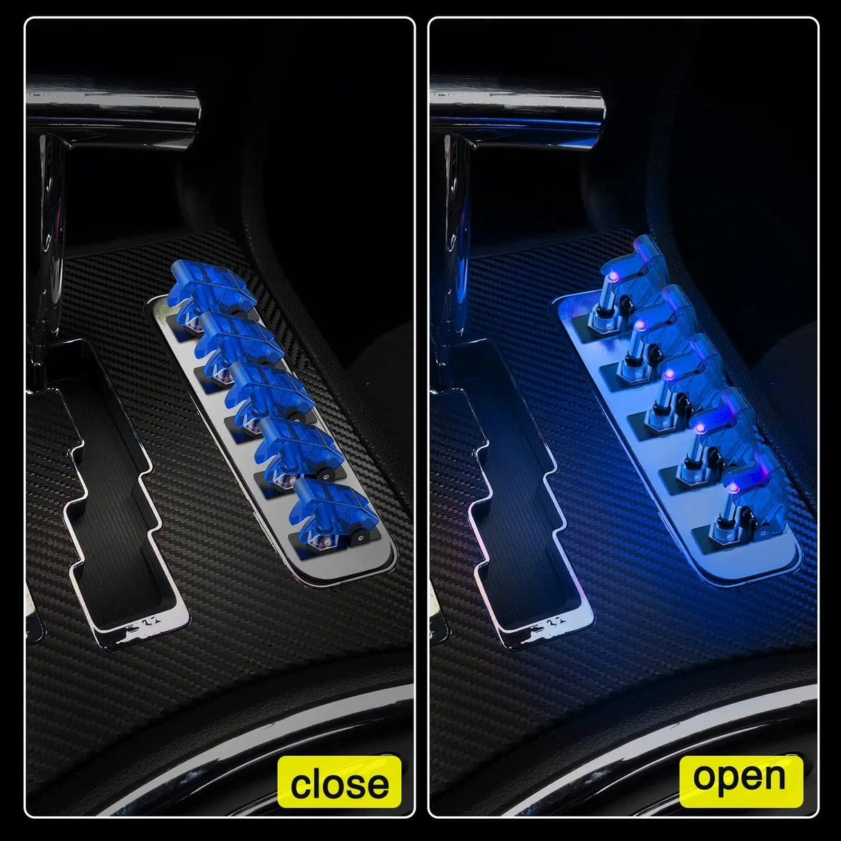 Rocker Switch 5Pcs 3Pin SPST ON-Off Blue LED Toggle Switch