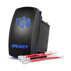 5Pin Laser On/Off SPST Speaker Rocker Switch Blue