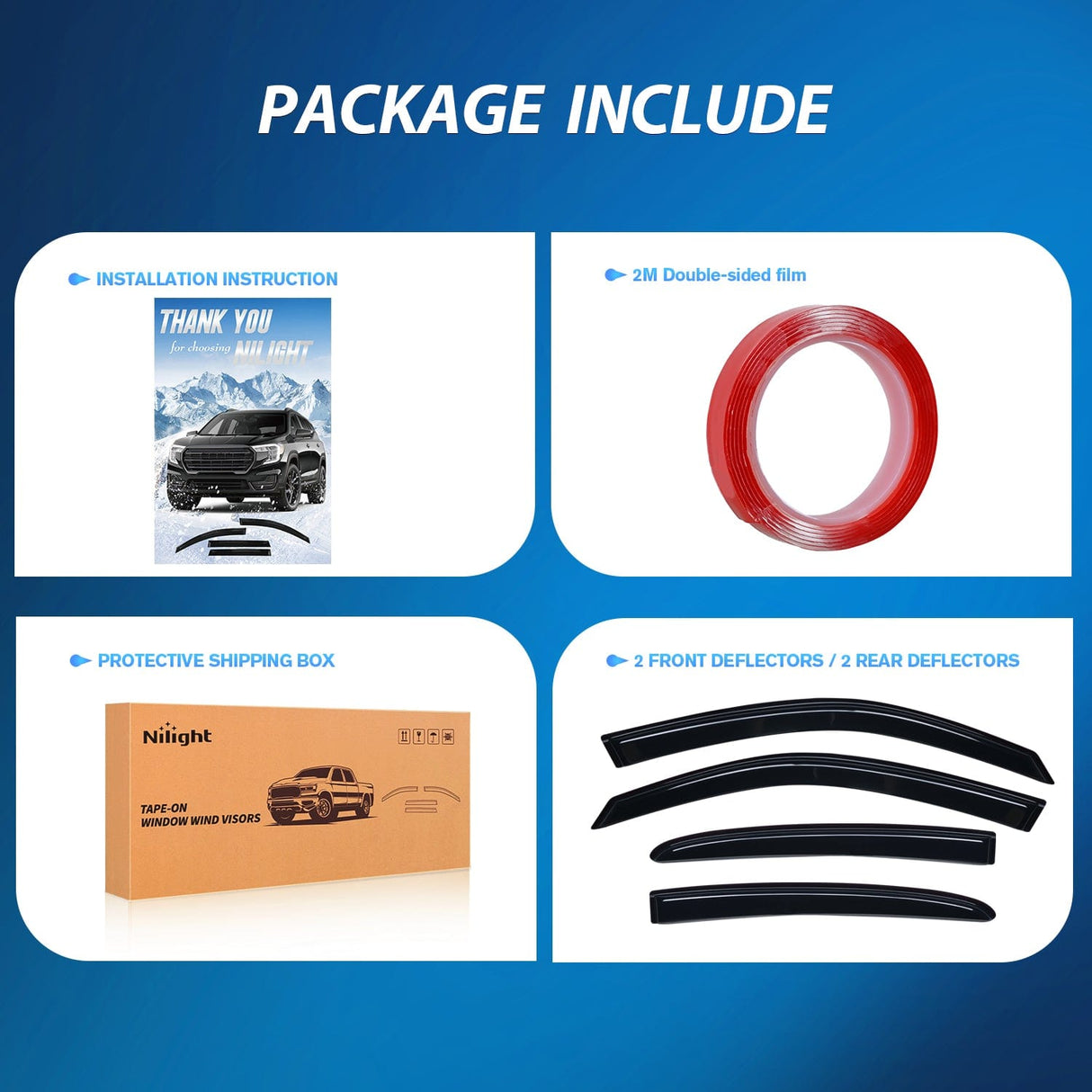 Rain Guards Rain Guards for Dodge Charger 2011-2023 2018 2019 2020 2021 2022 2023, Window Wind Deflectors Vent Visors, Tape on-4PCS