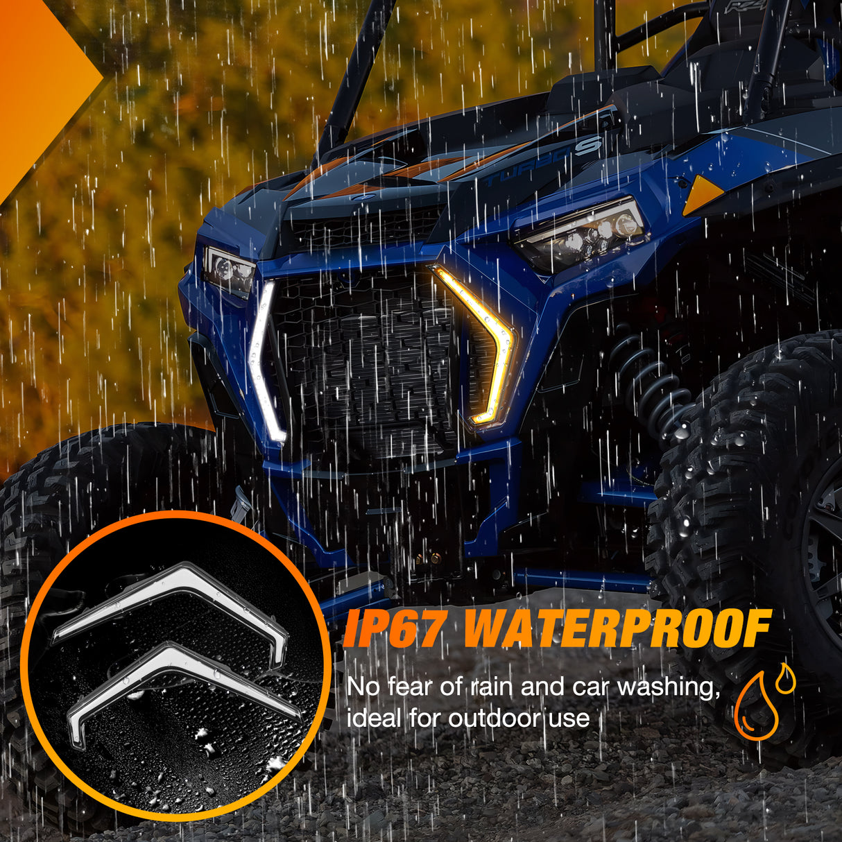 Nilight Turn Signal Fang Lights LED Accent Street Legal Front Signature Light Compatible with Polaris RZR XP 1000 Turbo Accessories 2019 2020 2021 2022 2023