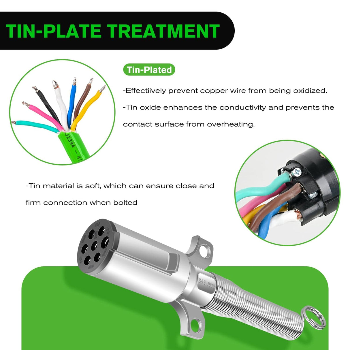 Accessories 15ft 7 Way to 6 Way Trailer Plug Adapter