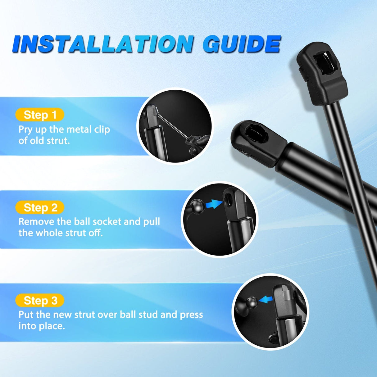 Vehicle Parts & Accessories 2 PCS Lift Support Struts Replacement for Hyundai Sonata 2011 2012 2013 2014 Front Hood Gas Springs Shock Rods