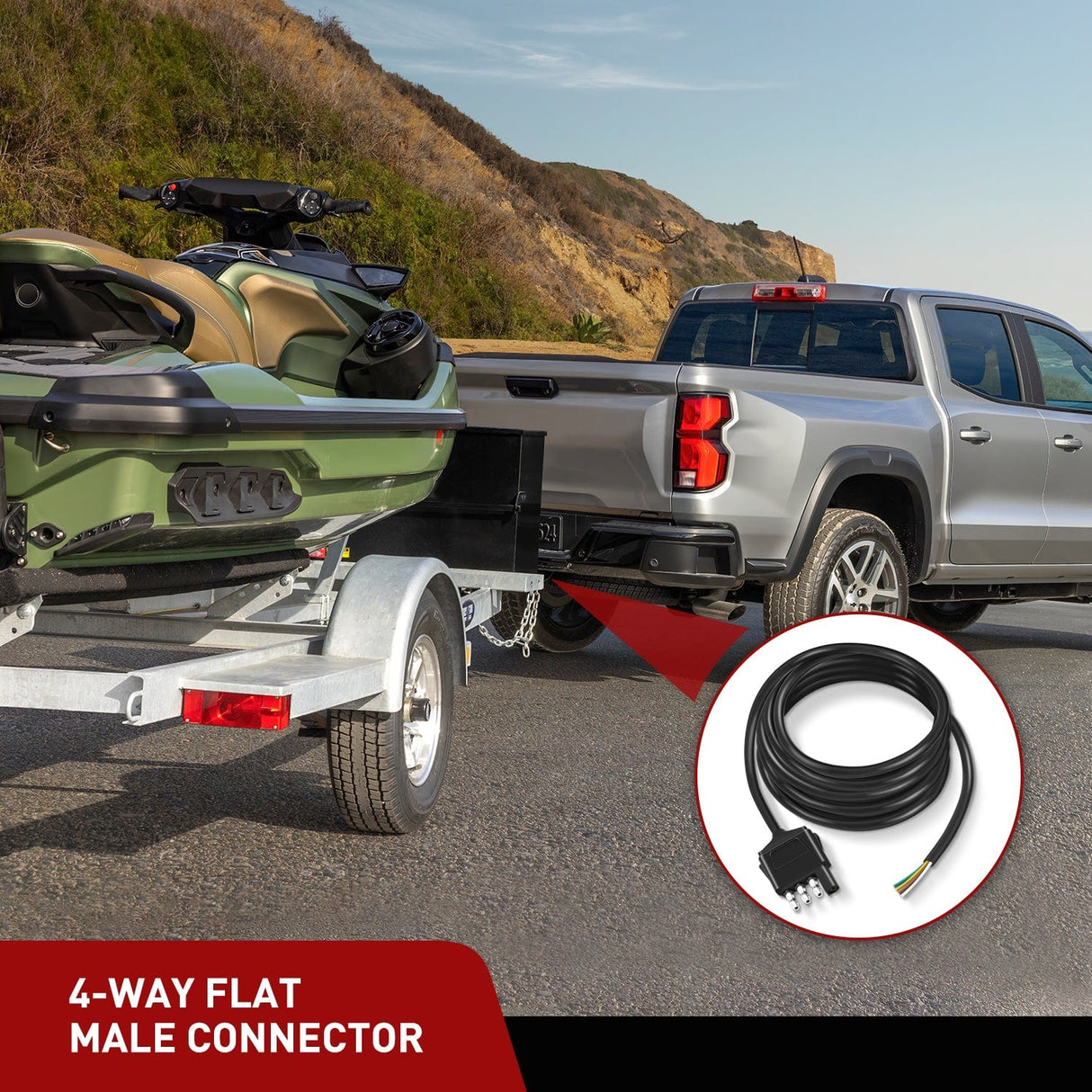 Wiring Harness Kit 10ft 18AWG 4 Pin Jacketed Cable Trailer Wire