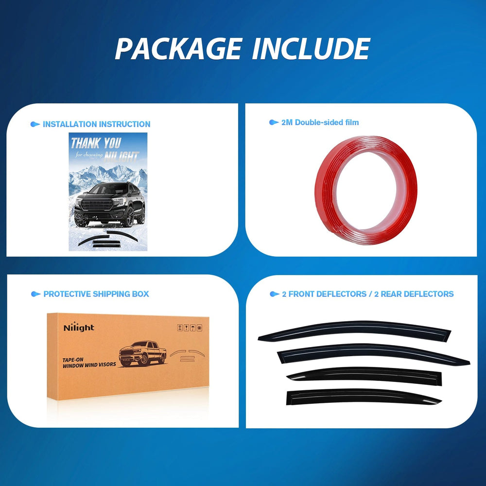 Rain Guards Window Rain Guards for Honda Civic 2012 2013 2014 2015, Window Wind Deflectors Vent Visors, Tape on-4PCS