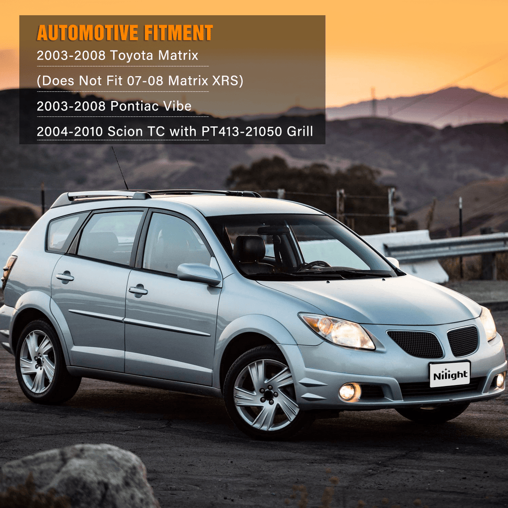 Fog Light Assembly Fog Lights Assembly Compatible with 2003 2004 2005 2006 2007 2008 Toyota Matrix 2003-2008 Pontiac Vibe 2004-2010 Scion TC Smoke Lens w/9006 12V 55W