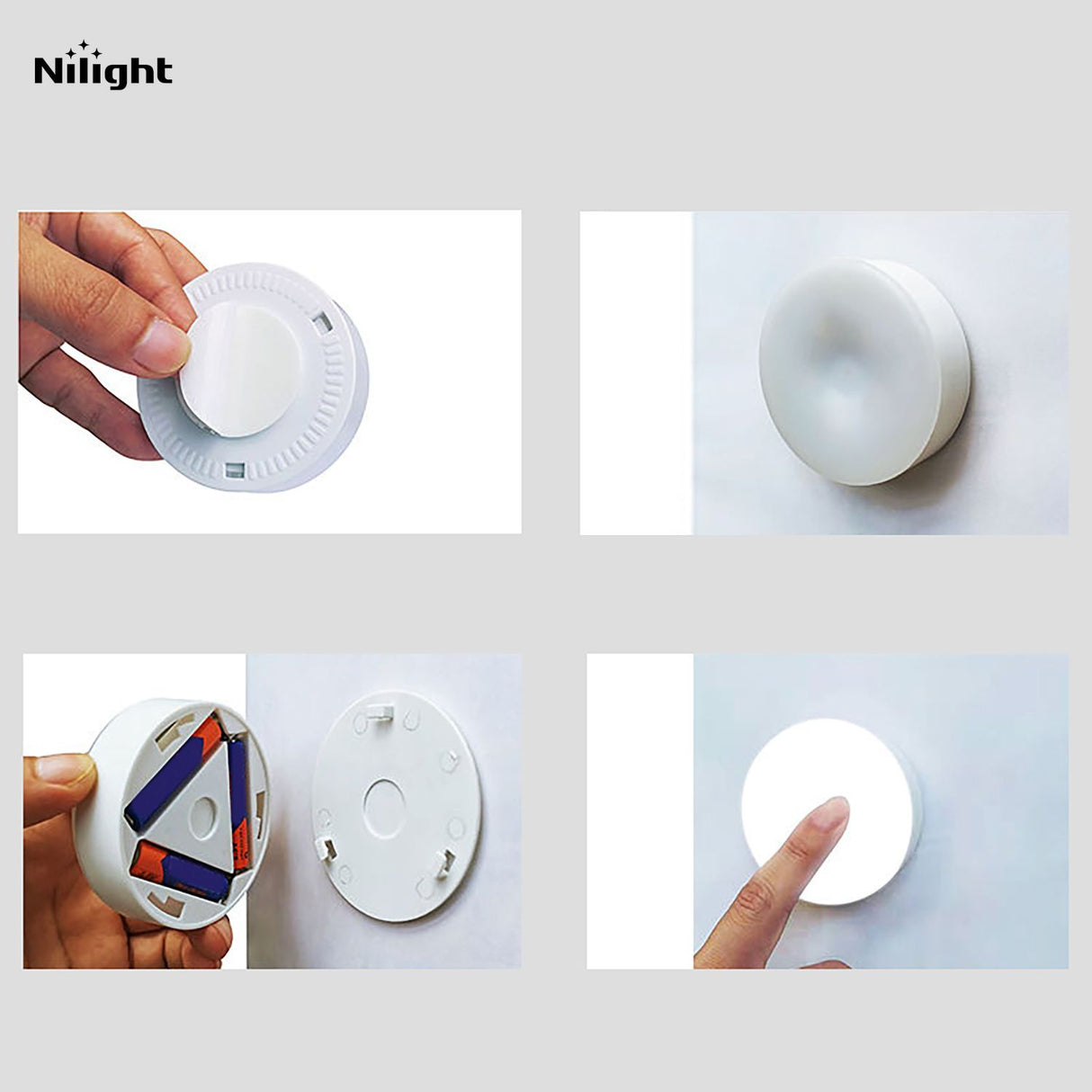 Battery-operated tap lights