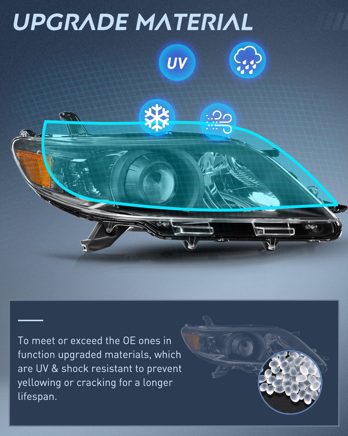 Nilight Headlight Assembly Compatible with 2011 2012 2013 2014 2015 2016 2017 2018 2019 2020 Toyota Sienna Black Housing Amber Reflector Clear Lens Headlights Replacement