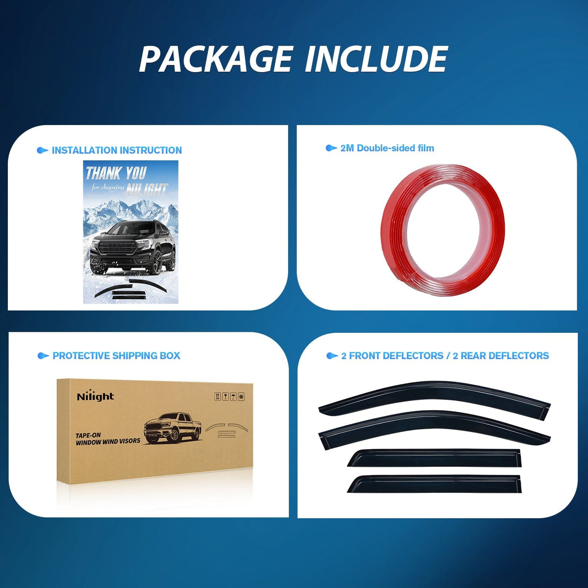 Rain Guards Window Visors for Honda Pilot 2023 2024, Out-Channel Window Wind Deflectors Rain Guards -4PCS