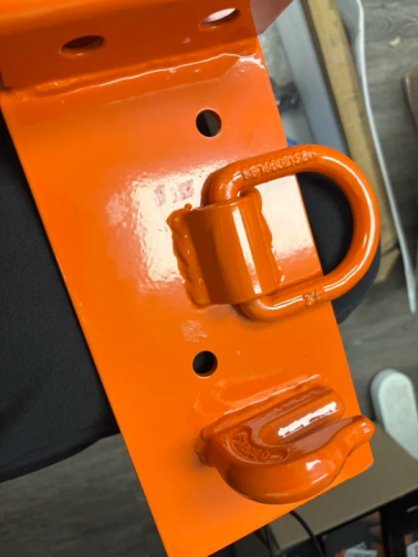 3/8Inch Tractor Bucket Grab Hooks with 1/2Inch Tie Down Ring and 2Inch Receiver Grade 70 Forged Steel Bolt-On for John Deere Compact Tractor Bucket RV UTV Truck Max 4700LBS, Orange (25% OFF Final Checkout)