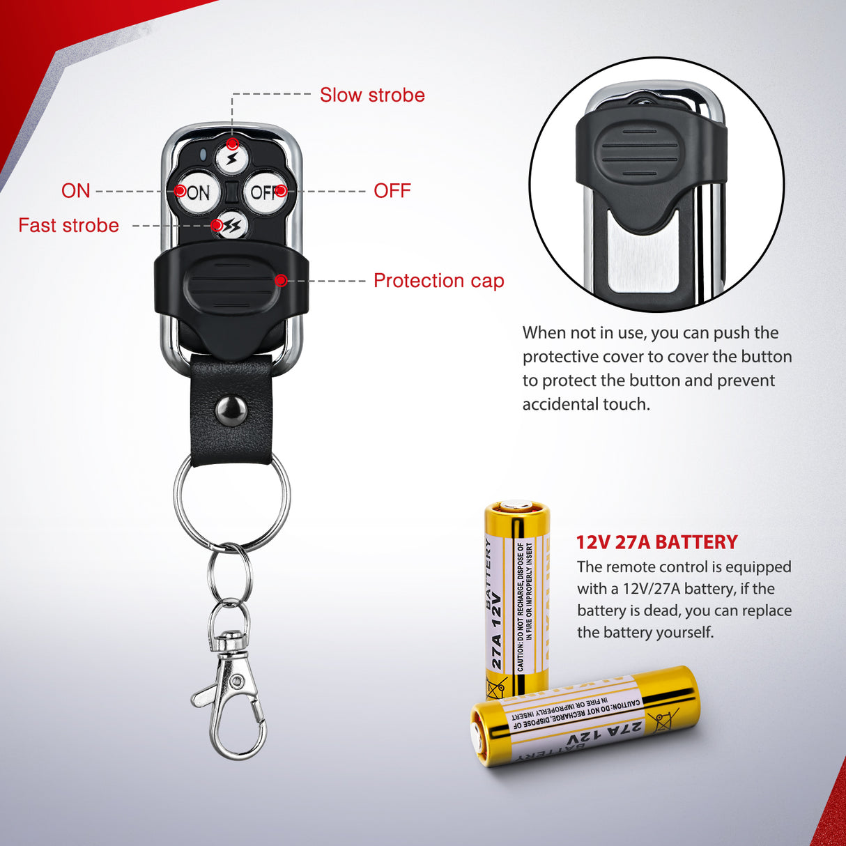 Nilight Remote Wiring Harness for LED Light Bar Wireless Strobe Flash Work Driving Lights 12V 15A 16AWG Controller 5PIN Switch Waterproof Power Relay Blade Fuse-2 Leads