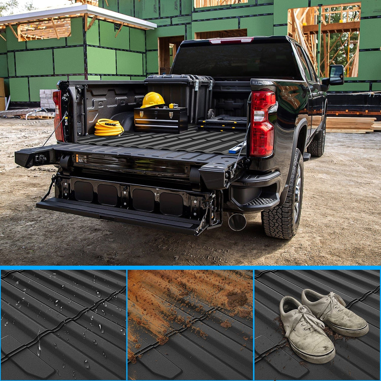 Truck Bed Mat 5ft Rubber Short Bed For 2015 2016 2017 2018 2019 2020 2021 2022 Chevy Colorado/GMC Canyon