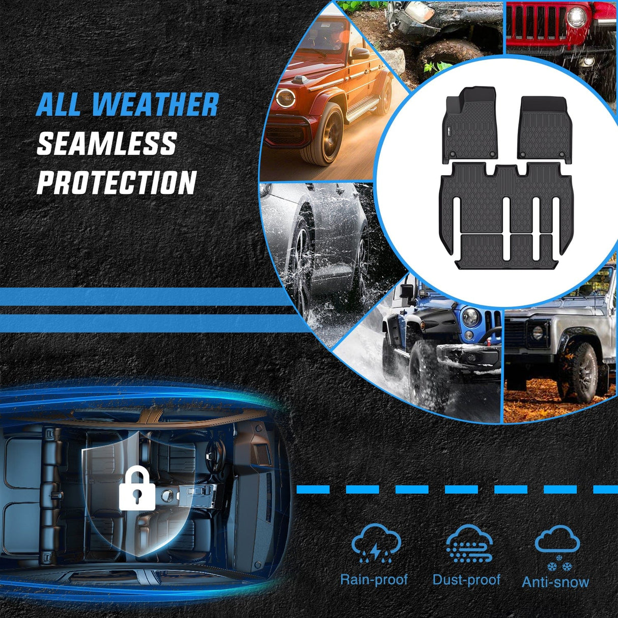 Floor Mat 2022 2023 2024 2025 Tesla Model X 7 Seats TPE Floor Mats