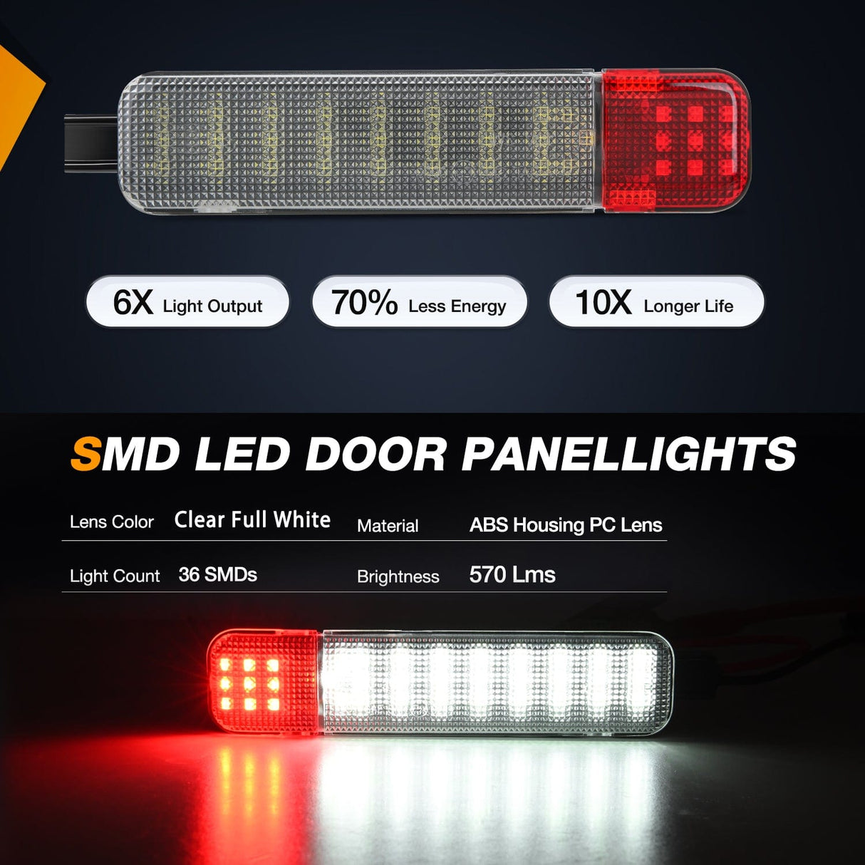 Door Panel Light 4PCS LED Interior Door Panel Light Courtesy Warning Lights White Red Plug and Play Compatible with Chevy GMC C/K Silverado Sierra 1500 2500 3500 HD Suburban Cadillac Escalade Hummer H2