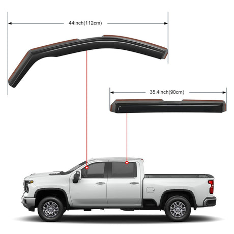 Rain Guards Rain Guards for Chevy Silverado/Sierra 2500HD/3500HD 2020 2021 2022 2023 2024 2025 Crew Cab Original Window Deflectors, Vent Window Visors-4PCS