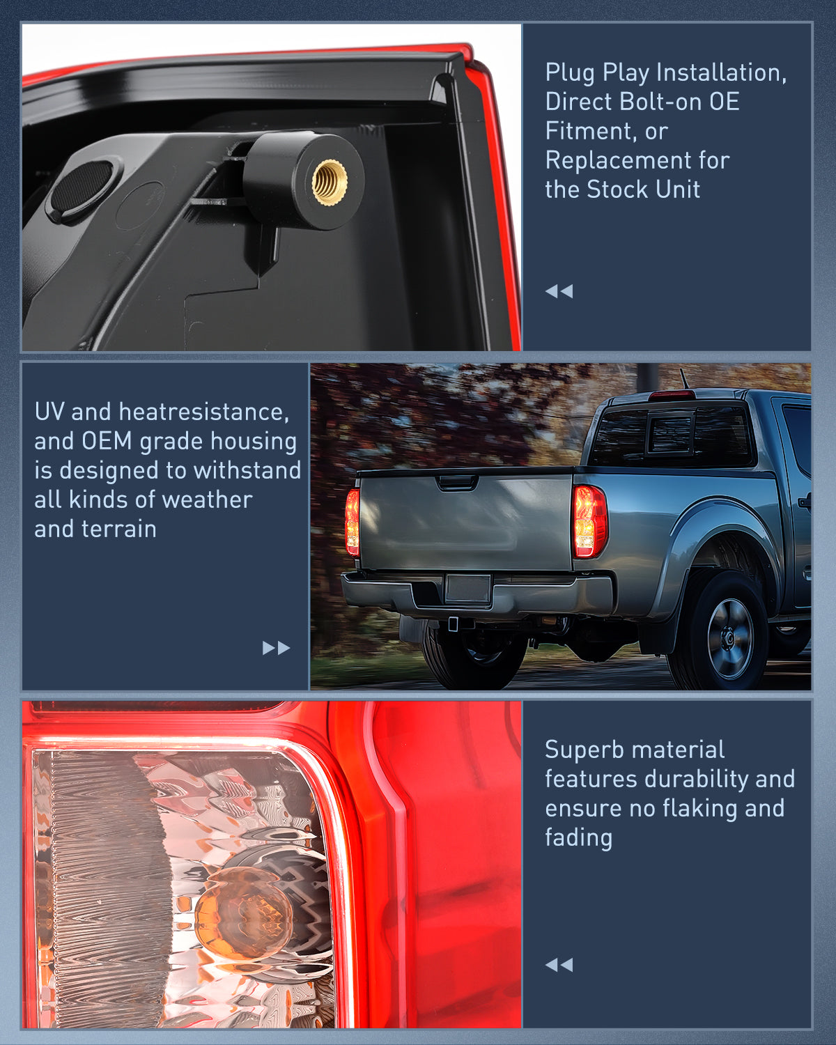 Nilight Taillight Assembly Compatible with 2005 2006 2007 2008 2009 2010 2011 2012 2013 2014 2015 2016 2017 2018 2019 2020 2021 Nissan Frontier and 2009-2012 Suzuki Equator Right Passenger Side