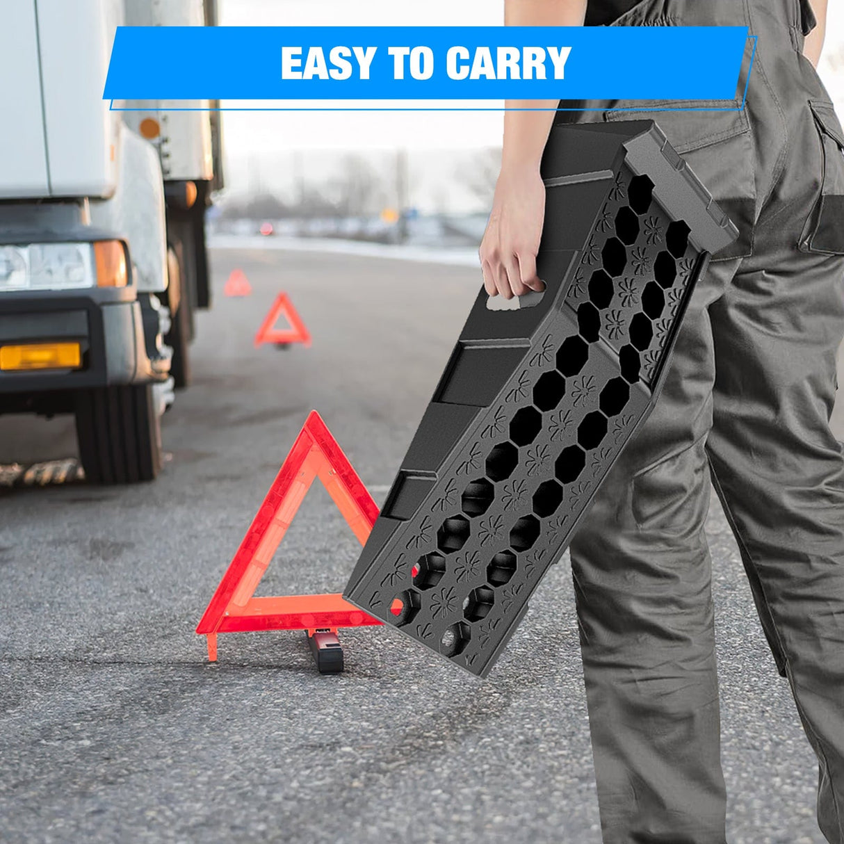 Curb Ramp 6.7Inch Lift Heavy Duty Truck Ramps 16000lb Capacity Portable Service Ramps