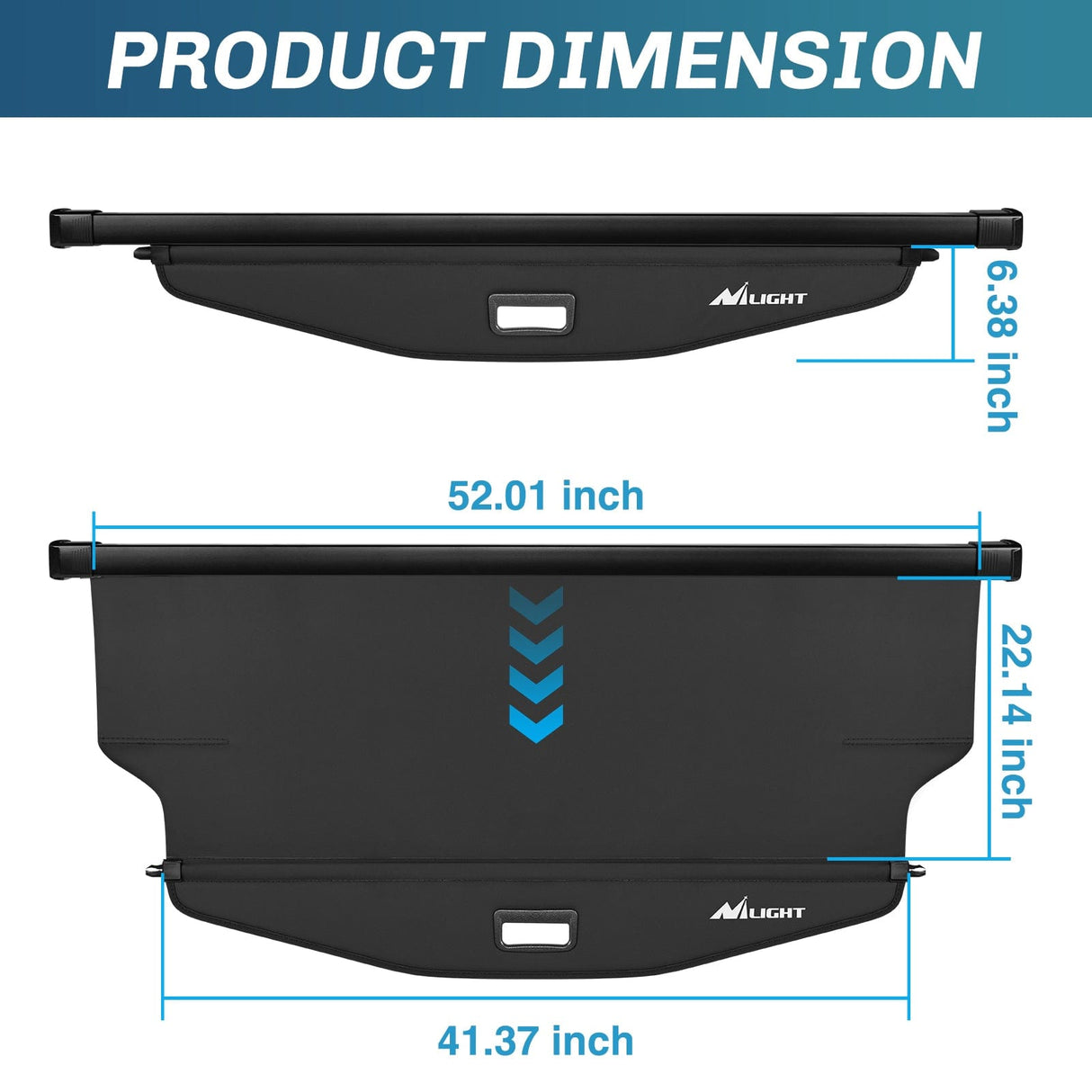 Trunk Cargo Cover 2018 2019 2020 2021 2022 2023 2024 Chevy Equinox GMC Terrain Retractable Trunk Cargo Cover With Trunk Storage Net