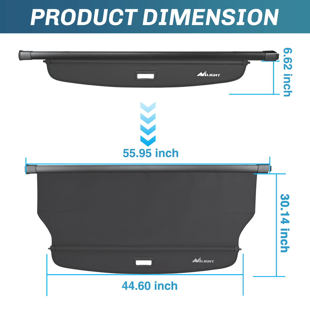 Trunk Cargo Cover 2022 2023 2024 Jeep Grand Cherokee 2 Row WL Trunk Cargo Cover