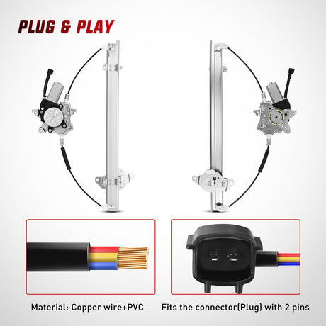 Window Regulator Front Passenger Window Regulator with Motor, Compatible with Nissan Frontier 2005 2006 2007 2008 2009 2010 2011 2012 2013 2014 2015, Power Window Lift Motor Assembly, 741-349