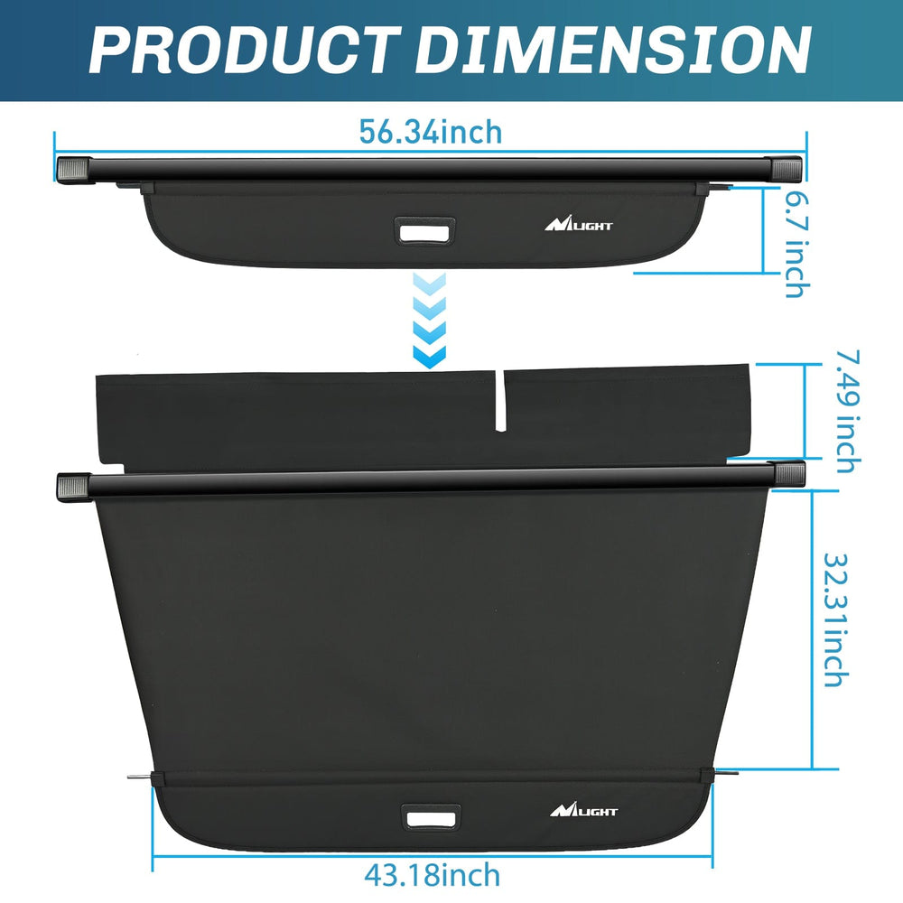 Trunk Cargo Cover 2016 2017 2018 2019 2020 2021 2022 2023 2024 2025 Audi Q7 Retractable Trunk Cargo Cover With Trunk Storage Net