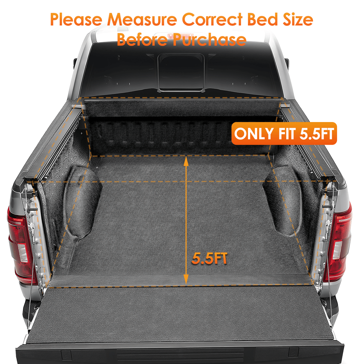 Trunk Bed Cover 5.5ft Soft Roll Up Truck Bed Cover for Ford F150 2009 2010 2011 2012 2013 2014