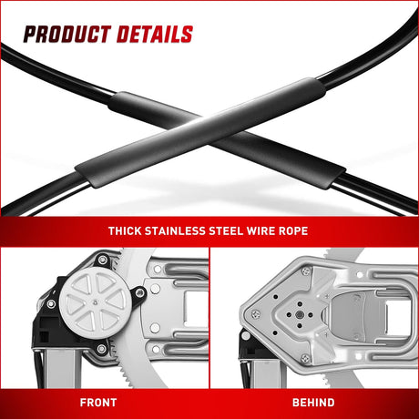 Window Regulator Power Window Regulator with Motor Assembly Replacement for Ford Ranger 2011-1993, Front Passenger Side, 741-832