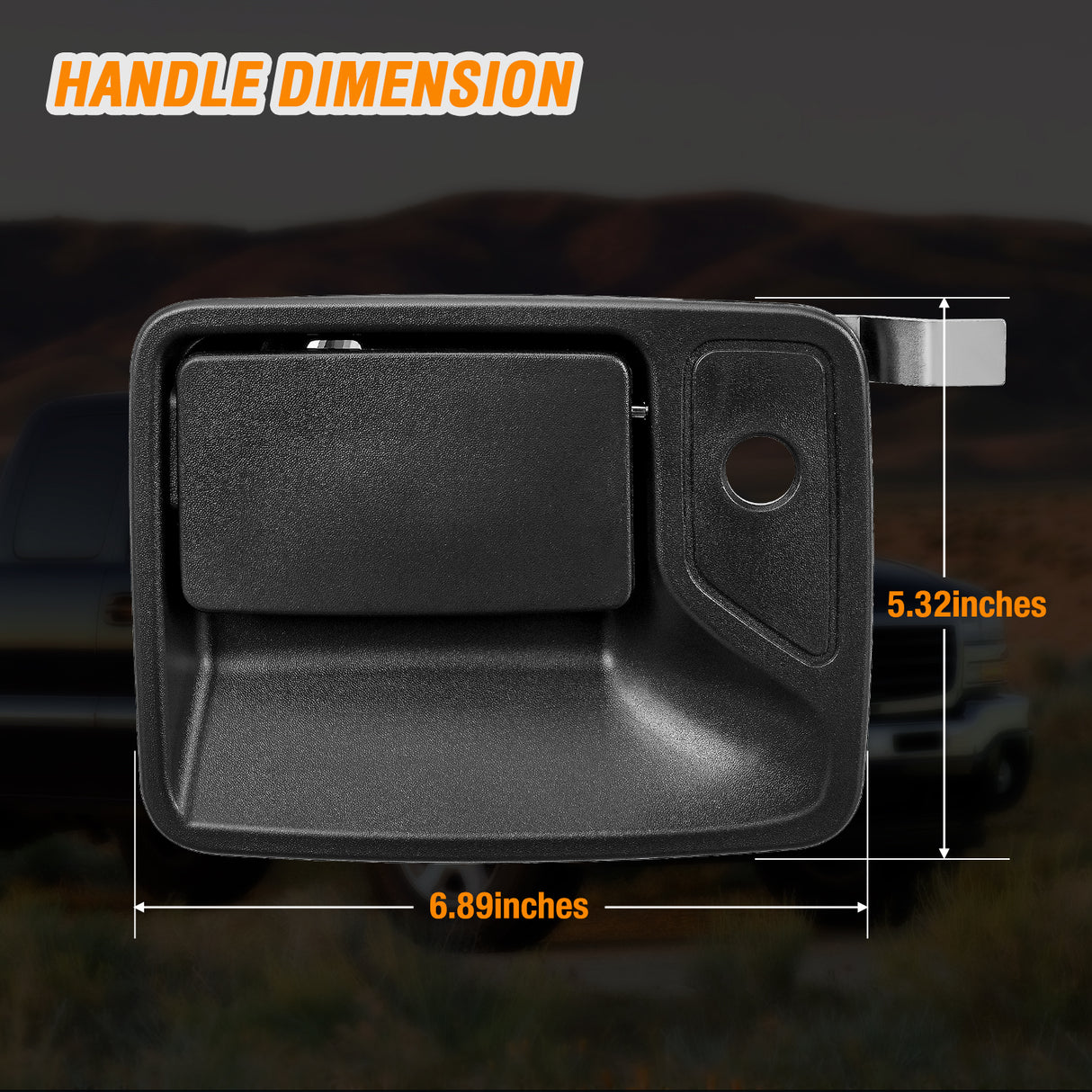 Exterior Front Left Driver Side Door Handle with Key Hole Compatible with 1999-2016 Ford F250 F350 F450 F550 F650 F750 Super Duty Excursion Car Door Handles Replaces OEM# 7C3Z2522405AA, 79306