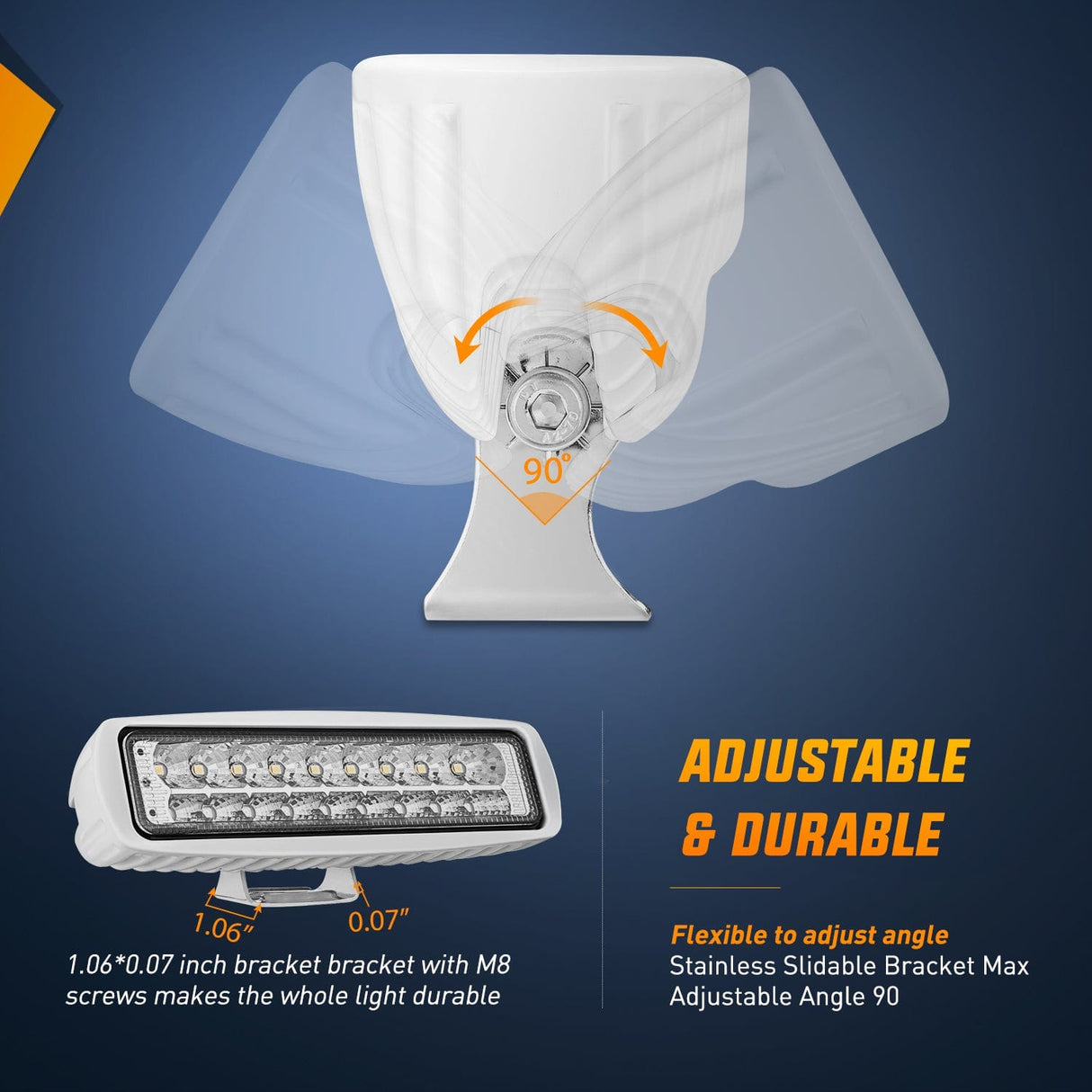 LED Work Light 6 Inch 54W Flood White Case Blue Led Work Lights (Pair)