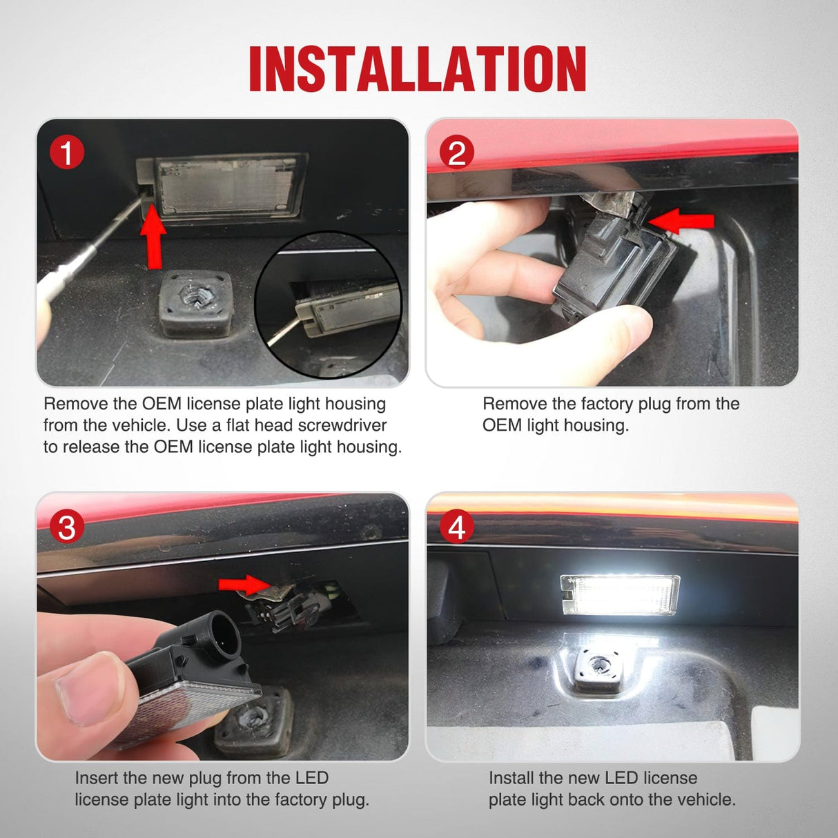 Tail Brake Turn Reverse Lights License Plate Lights Compatible with 2014 2015 2016 2017 2018 2019 2020 2021 2022 2023 Dodge Durango 6000K White Clear Lens 2PCS Pack