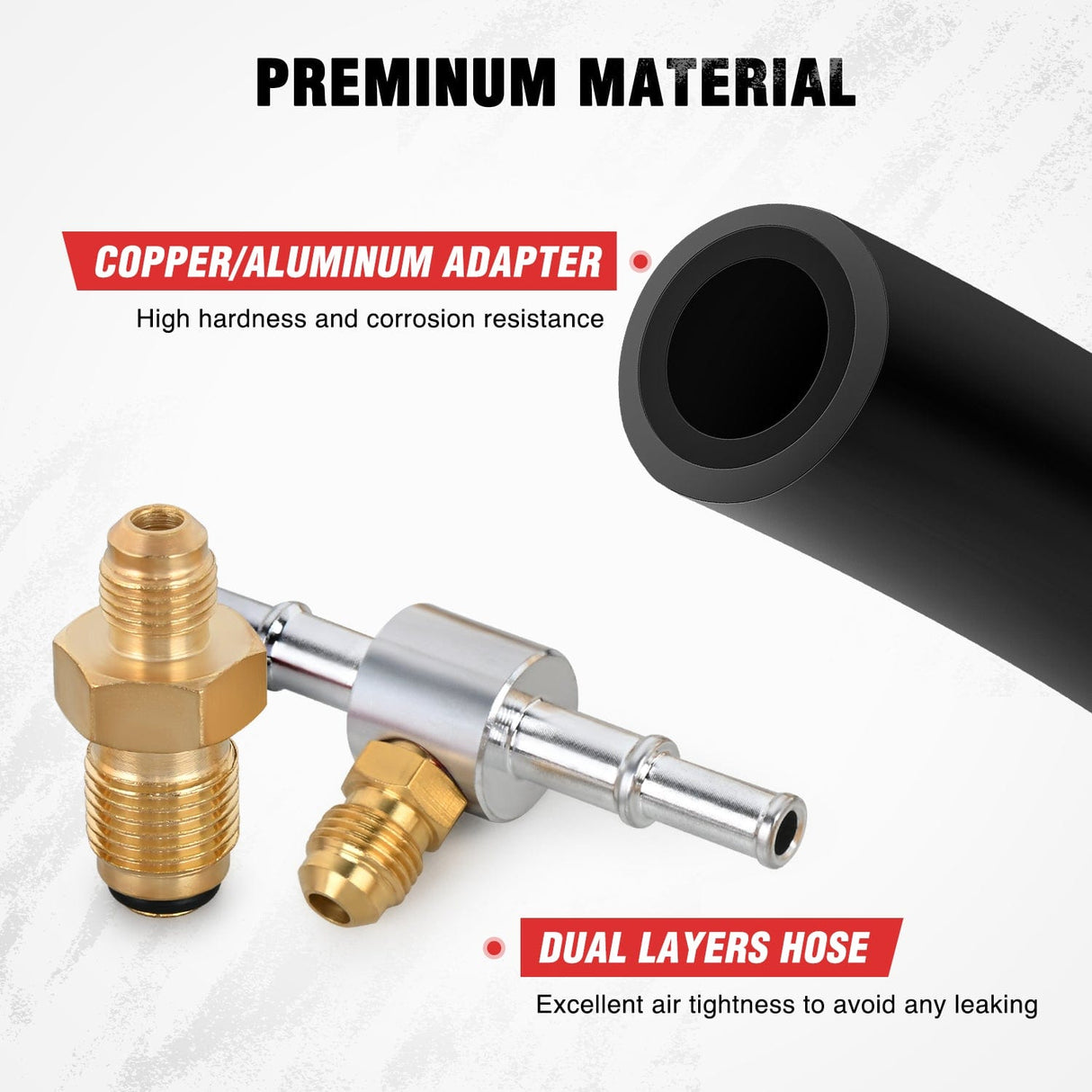 inflator 52 pcs 0-140 PSI Fuel Pressure Gauge with 9.49,7.89,6.30 Fuel Line Fittings Master Fuel Pressure Tester Kit