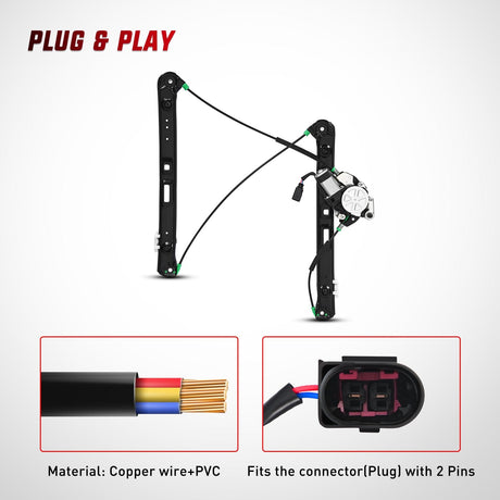 Window Regulator 741-484 Power Window Regulator/Motor Front Driver Side Compatible with BMW E46 325i 328i 330i 1999 2000 2001 2002 2003 2004 2005 Sedan