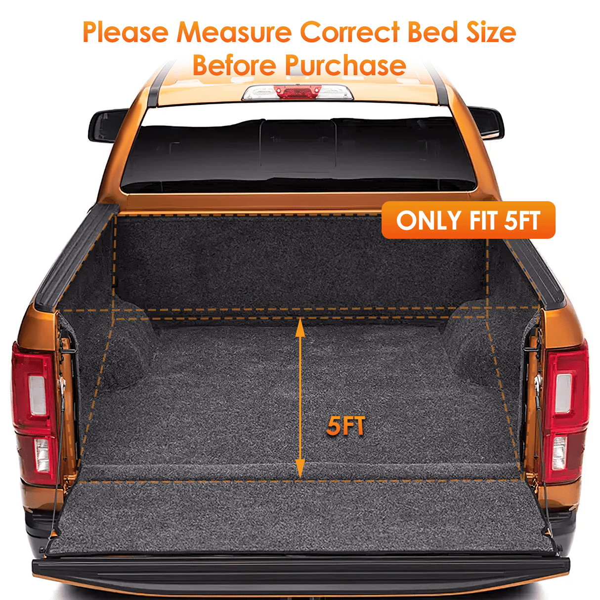 Trunk Bed Cover 5ft Soft Roll Up Truck Bed Cover for Ford Ranger 2019 2020 2021 2022 2023