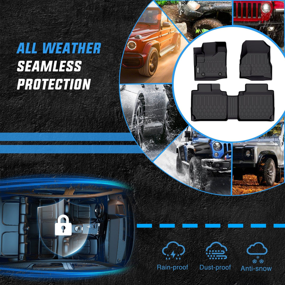 Floor Mat 2010 2011 2012 2013 2014 2015 2016 2017 Chevy Equinox / GMC Terrain TPE Floor Mats