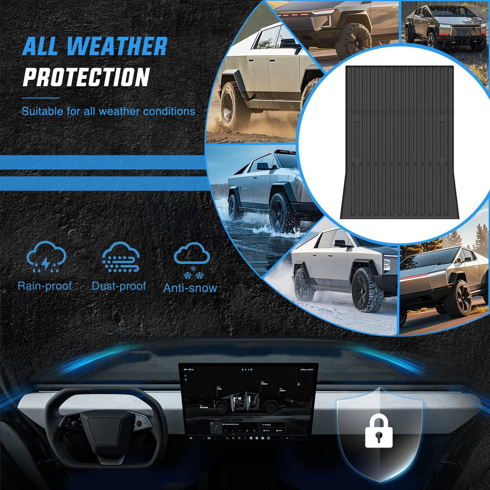 trunk Truck Bed Mat for Tesla Sybertruck 2023 2024 2025 6FT, 3D Anti-Slip, Thick and Durable, All Weather Custom Fit TPE Trunk Bed Liner