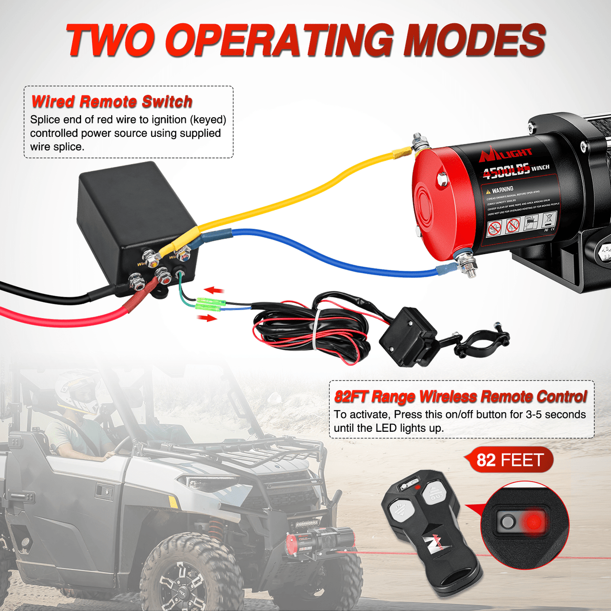 winch hook 4500 lb ATV/UTV Electric Winch Kit With Synthetic Winch Rope
