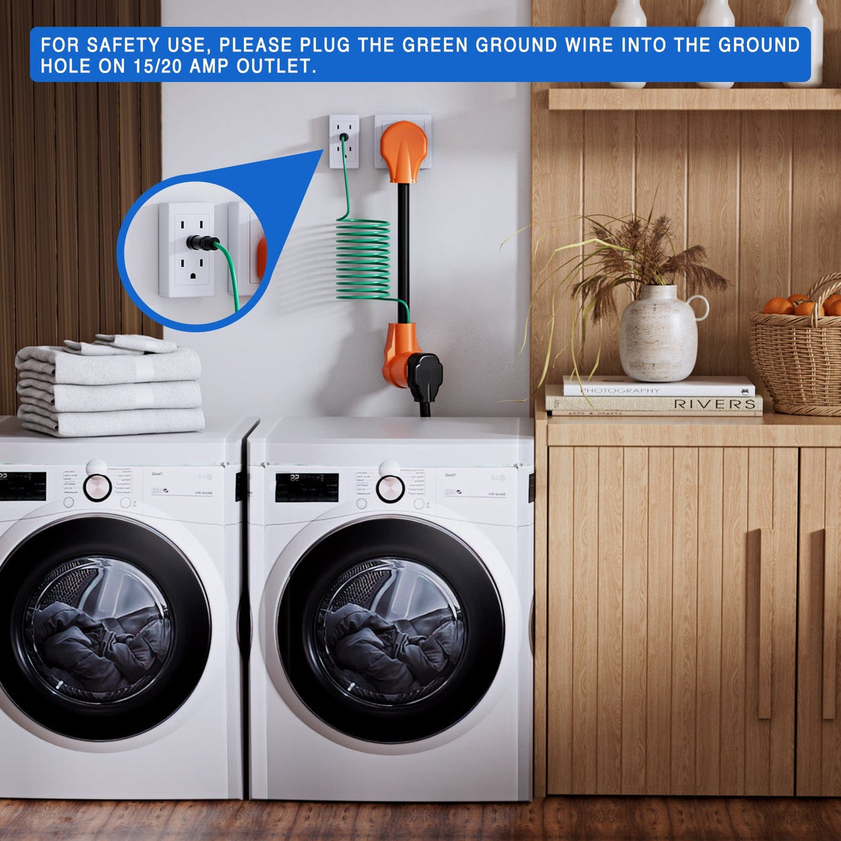 RV Parts 30 Amp Dryer Adapter Cord 10-30P Male to 14-30R Female Receptacle