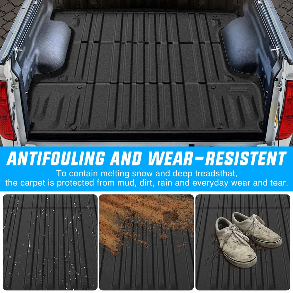 Truck Bed Mat 5.5ft Rubber Short Trunk Bed For 2007-2021 Toyota Tundra, TPE Heavy-Duty Pick-up Bed Liner for Toyota Tundra Accessories, Anti-Slip Texture, All Weather Protection