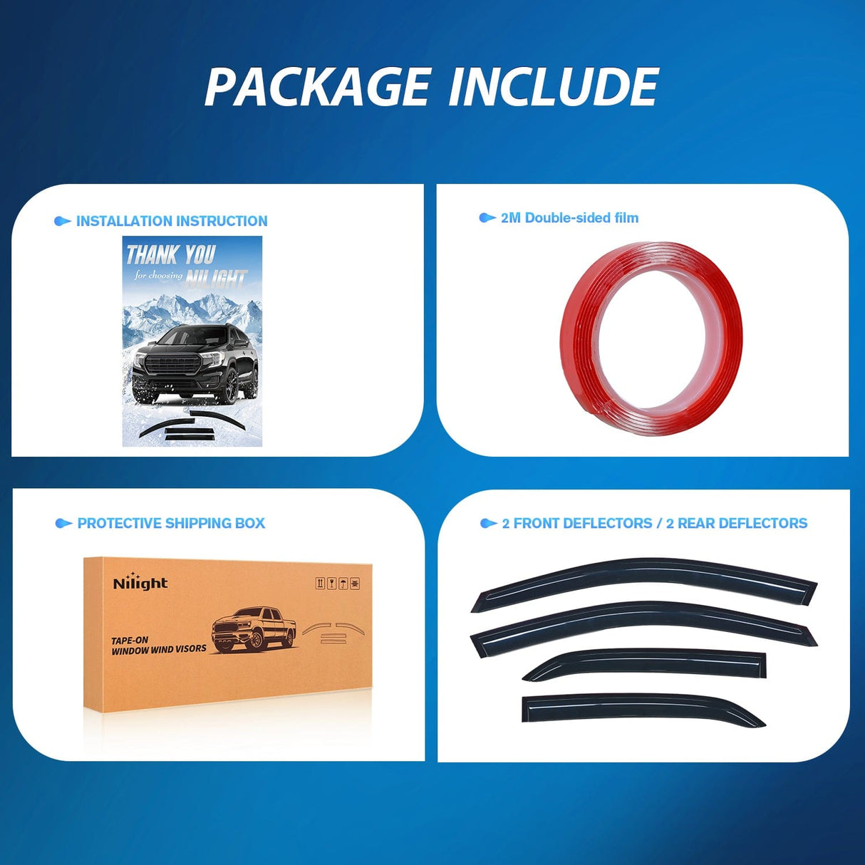 Rain Guards Window Rain Guards for Toyota Corolla 2009 2010 2011 2012 2013, Out-Channel Window Visors Vent Wind Deflectors-4PCS