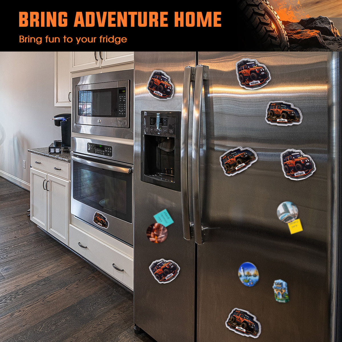 5.5mm Thick Off-Road Vehicle Fridge Magnet | Side Profile Design for Refrigerators & Toolboxes