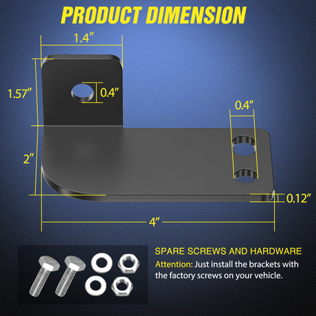 Nilight Rear Roof Backup Light Bar Brackets Reverse LED Lights Pod Mounting Bracket for Polaris Pro-fit Cage Compatible with 2013-2024 Ranger Full Size 570 800 900 1000 XP Crew 900 1000