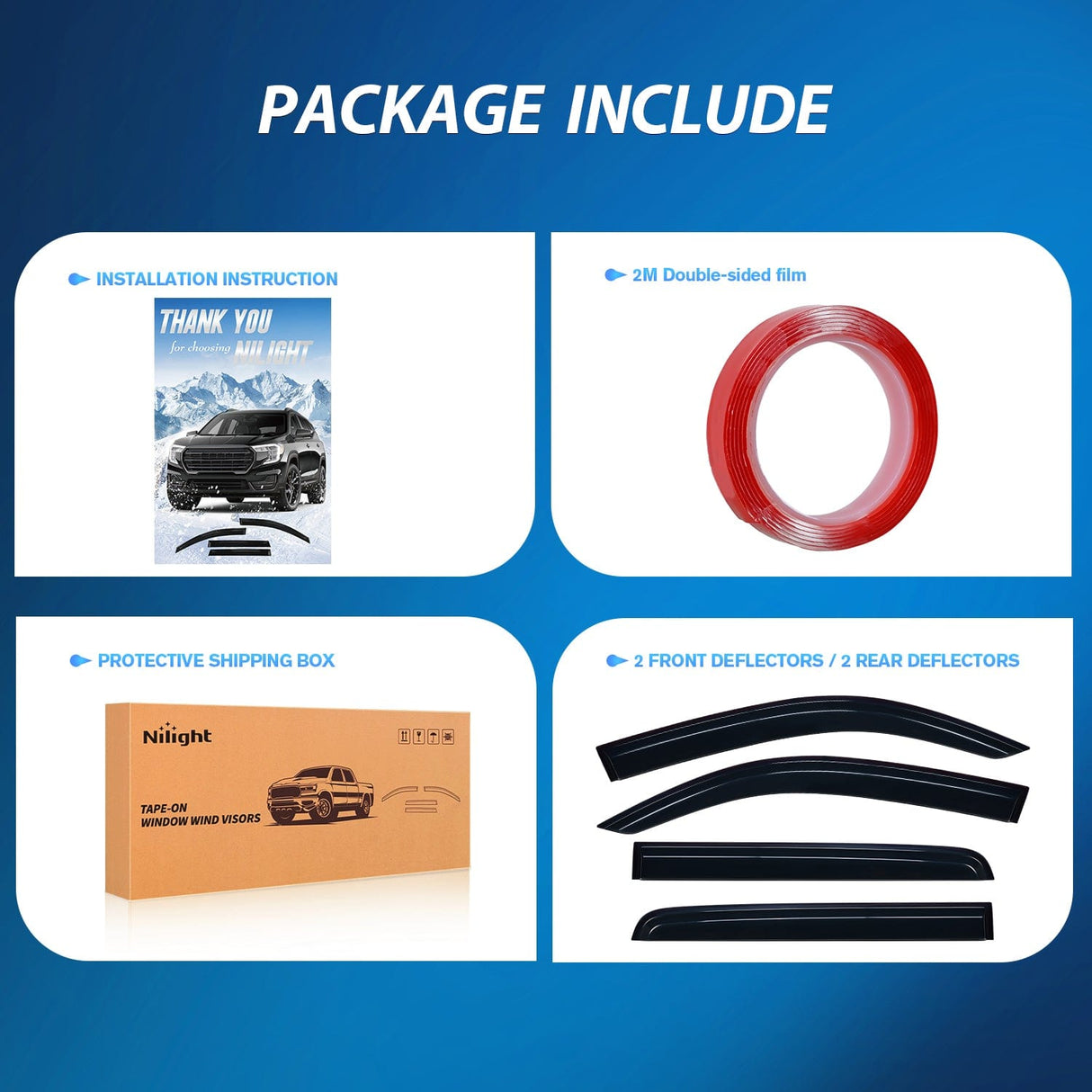 Rain Guards Window Rain Guards for Toyota Tacoma Double Cab 2016 2017 2018 2019 2020 2021 2022 2023, Out-Channel Window Visors Vent Wind Deflectors-4PCS