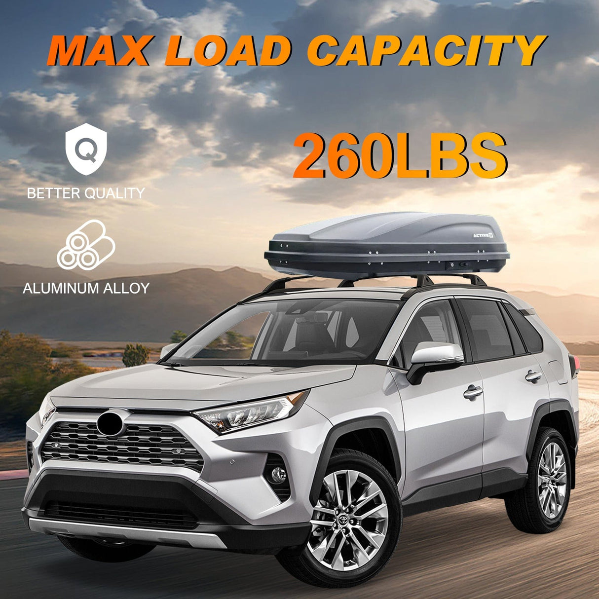 Roof Rack 2019 2020 2021 2022 2023 Toyota RAV4 Roof Rack Cross Bars Aluminum Anti-Theft Lock