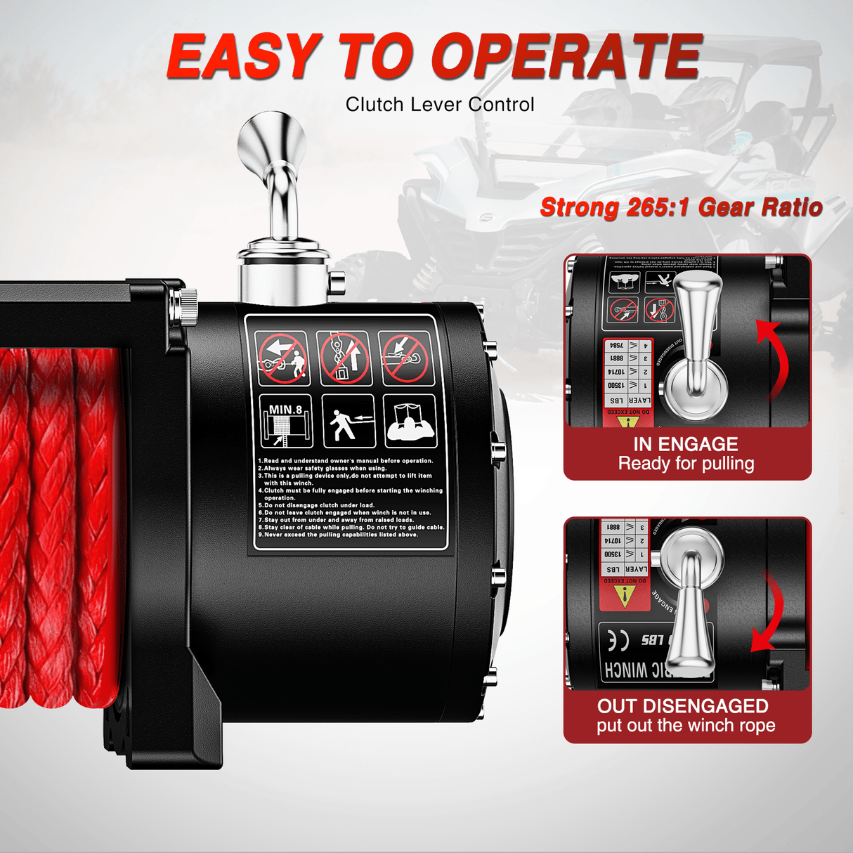 winch hook 12000 lb ATV/UTV Electric Winch Kit With Synthetic Winch Rope